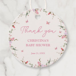 Etiquetas Para Lembrancinhas Pequena Borboleta Chá de fraldas Aquarela Obrigado