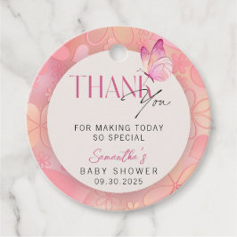 Etiquetas Para Lembrancinhas Pequena Borboleta no Caminho Chá de fraldas Obriga