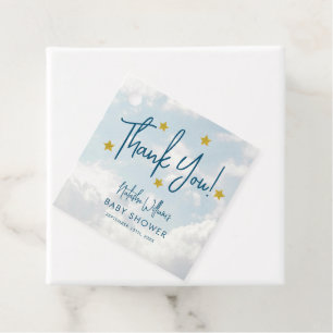Etiquetas Para Lembrancinhas Pequena peça de Chá de fraldas de estrelas de nuve