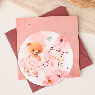 Etiquetas Para Lembrancinhas Pequena princesa de flores de ursinho rosa