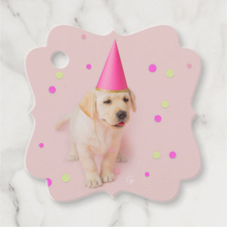 Etiquetas Para Lembrancinhas Pequenas Paws Yellow Lab cachorrinho rosa aniversá