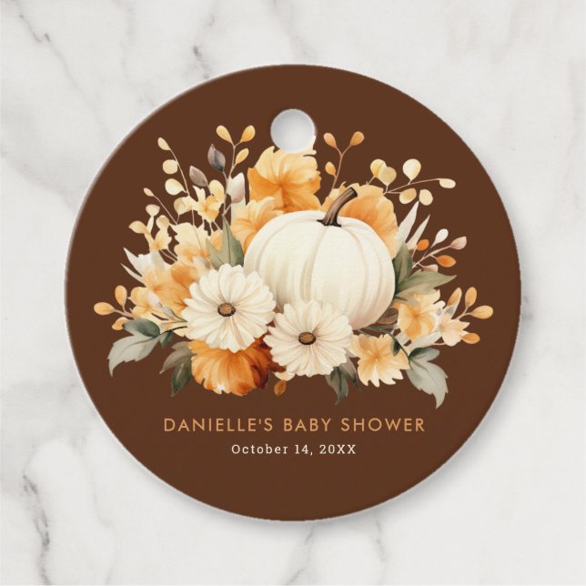 Etiquetas Para Lembrancinhas Pequeno Chá de fraldas Botânico Floral Boho da Bom (Frente)