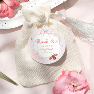 Etiquetas Para Lembrancinhas Pequeno inseto do amor florescer rosa obrigado no