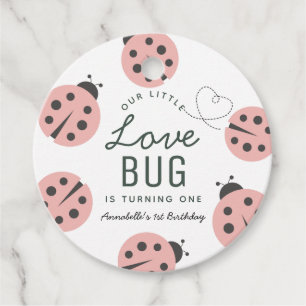 Etiquetas Para Lembrancinhas Pequeno Inseto Rosa Ladybug Aniversário Obrigado