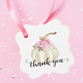 Etiquetas Para Lembrancinhas Pequeno Pumpkin Aquarela Rosa Floral Obrigado