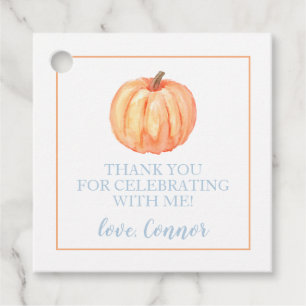 Etiquetas Para Lembrancinhas Pequeno Pumpkin Pastel Azul no 1º aniversário Fa