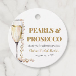 Etiquetas Para Lembrancinhas Pérolas Douradas Elegantes e Chá de panela Prosecc