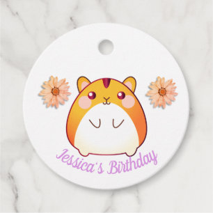 Etiquetas Para Lembrancinhas Personalizado de Hamster Kawaii