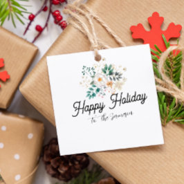 Etiquetas Para Lembrancinhas personalizado feliz feriado flor verde natal