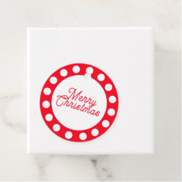 Etiquetas Para Lembrancinhas Personalizado Feliz Natal Pontos Vermelhos e Branc
