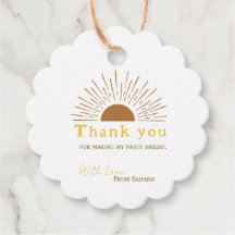 Personalizado Obrigado Chá de fraldas retrô-sol