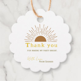 Etiquetas Para Lembrancinhas Personalizado Obrigado Chá de fraldas retrô-sol
