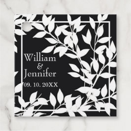 Etiquetas Para Lembrancinhas Personalizar Nome, Data Elegante Preto e Branco fo