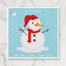 Etiquetas Para Lembrancinhas Personalizar nome personalizado Snowman Glitter