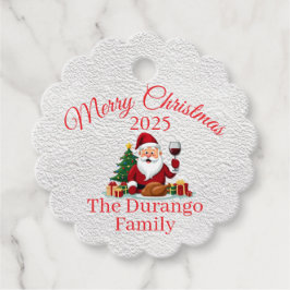 Etiquetas Para Lembrancinhas Personalizável Papai Noel Feliz Natal Recortado