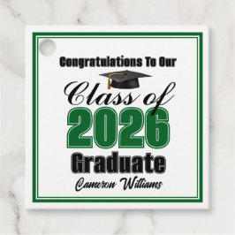 Etiquetas Para Lembrancinhas Personalized Green Class of 2026 Graduation Party