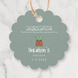 Etiquetas Para Lembrancinhas Personalized Islamic Aqiqah Baby Boy Round Gift