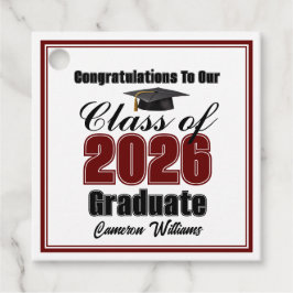 Etiquetas Para Lembrancinhas Personalized Maroon Class of 2026 Graduation Party