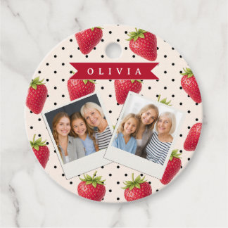 Etiquetas Para Lembrancinhas Personalized Retro Strawberry Polka Dot Vintage