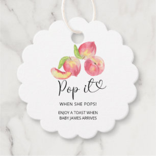 Etiquetas Para Lembrancinhas Pêssego de aquarela Pop quando pop chá de fraldas