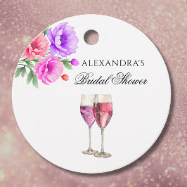 Etiquetas Para Lembrancinhas Pétalas Cor-de-Rosa e Prosecco: Agradecimento pelo
