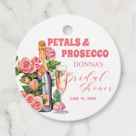 Etiquetas Para Lembrancinhas Pétalas e Garrafa de Prosecco e Rosas Chá de Bebê