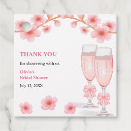 Etiquetas Para Lembrancinhas Pétalas Florais & Prosecco Chás de Noiva Obrigada