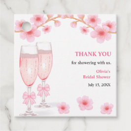 Etiquetas Para Lembrancinhas Pétalas Florais & Prosecco Festa de Noivado Obriga