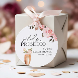 Etiquetas Para Lembrancinhas Pétalas & Prosecco Chuveiro de Noiva Floral