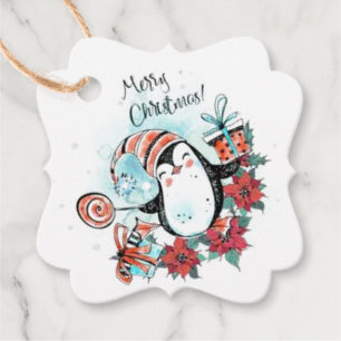 Etiquetas Para Lembrancinhas Pinguim Feliz Favorito/Etiqueta de Presente