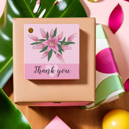 Etiquetas Para Lembrancinhas Pink Blooming Lily Muito obrigado.