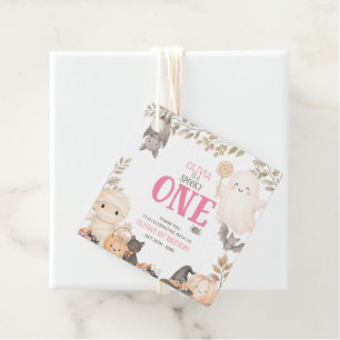 Etiquetas Para Lembrancinhas Pink Boho Assustador Um 1º Aniversário Fantasma Fo