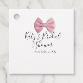Etiquetas Para Lembrancinhas Pink bow bridal shower name date pastel stylish te