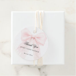 Etiquetas Para Lembrancinhas Pink Bow Girl Modern Baby Shower