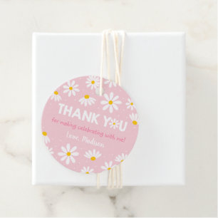 Etiquetas Para Lembrancinhas Pink Daisy Birthday Obrigado