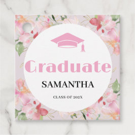 Etiquetas Para Lembrancinhas Pink Floral Graduation