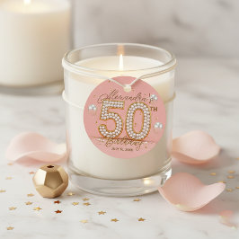 Etiquetas Para Lembrancinhas Pink Gold Pearl Luxury Glamorous 50th Birthday