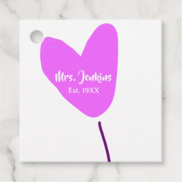 Etiquetas Para Lembrancinhas Pink heart balloon Mrs add name est. Add year love