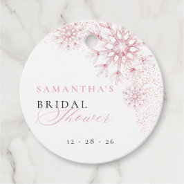 Etiquetas Para Lembrancinhas Pink Snow in Love Bridal Shower Favor Tags