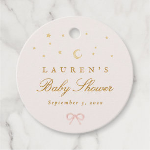 Etiquetas Para Lembrancinhas Pink Stars Princesa Conto de Fadas Baby Shower