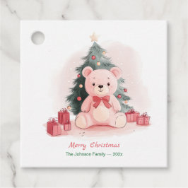 Etiquetas Para Lembrancinhas Pink Teddy Bear Natal