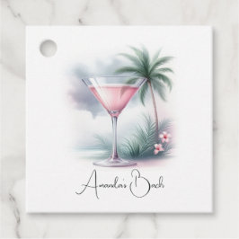 Etiquetas Para Lembrancinhas Pink Tropical Martini Despedida de Solteira