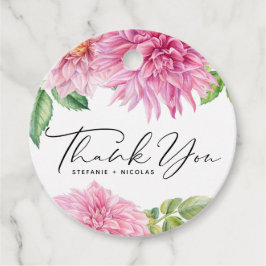 Etiquetas Para Lembrancinhas Pink Watercolor Dahlia Flores Casamento Obrigado