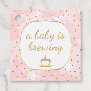 Etiquetas Para Lembrancinhas Pink Watercolor Dourado Um bebê está criando obr
