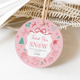 Etiquetas Para Lembrancinhas Pink Winter Wonderland First Birthday Favor Tags