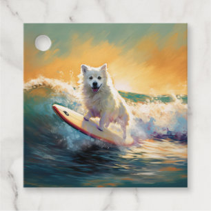 Etiquetas Para Lembrancinhas Pintor de Surfe em Praia do Esquimó Americano