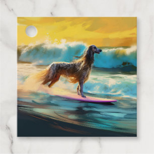 Etiquetas Para Lembrancinhas Pintura de surf em praia de hound afegã