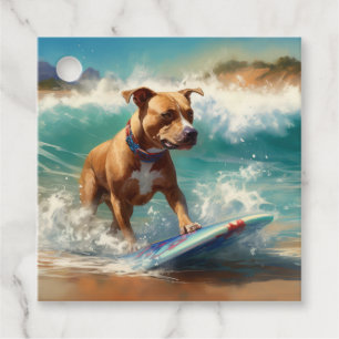 Etiquetas Para Lembrancinhas Pintura de surfe em praia americana Staffordshire