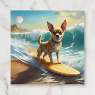 Etiquetas Para Lembrancinhas Pintura de surfe na praia de Chihuahua