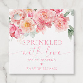 Etiquetas Para Lembrancinhas Piper Peony Floral Chá de fraldas Espelhado Com Am